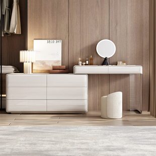 尾卧室现代简约床诗意高级伸缩柜斗柜转角迪菲梳妆台式一体化妆桌