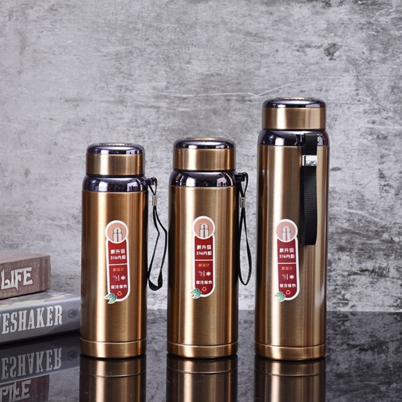 大容量316不锈钢保温水杯男女便携户外运I动水杯矮胖保温杯800ml