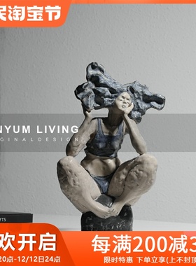 现代艺术样板间玄关n柜子装饰抽象比基尼女孩人物雕塑摆件软装饰