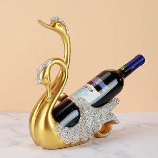 葡萄酒瓶架客厅餐桌酒柜装 情侣天鹅红酒架摆件创意欧式 饰品礼物