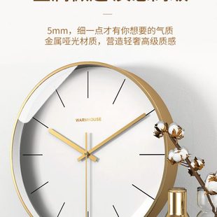 现代简约创意背景挂墙挂钟装 轻奢极简钟表家用钟饰时钟客厅挂式 饰