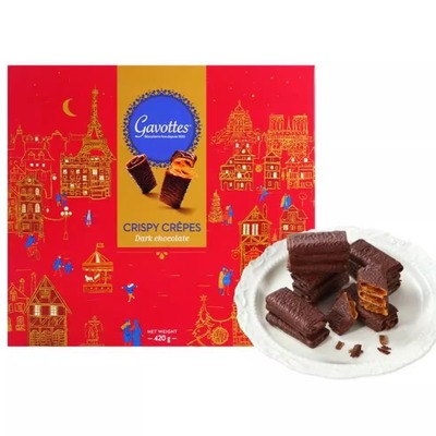 山姆 进口黑巧克力脆片夹心酥脆420g43%浓郁黑巧饼干（代可可脂）