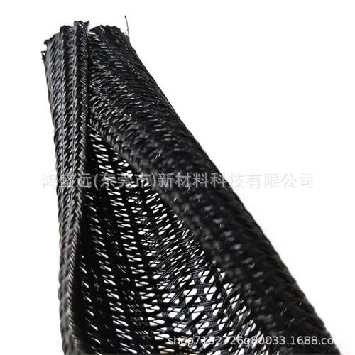 阻燃散热编织pet网管束线光纤电线开口自卷式编织套管办公集线管