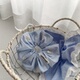 Jinz 韩国进口蓝色蝴蝶结大肠发圈发饰头绳女高级感甜美可爱