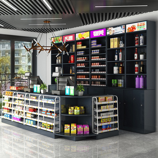 定制小卖部超市士多店烟酒柜收银台便利店吧台商行烟酒柜玻璃烟柜