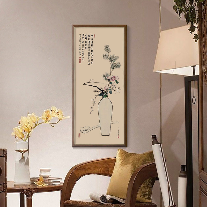 上品印画 永瑢平安如意图 新玄关走廊过道卉竖挂画装饰画