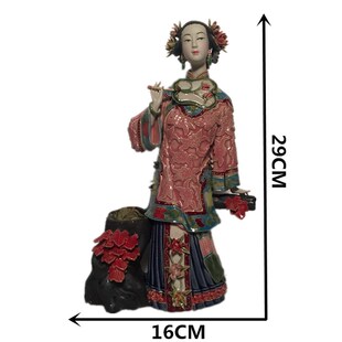 石湾公仔陶瓷仕女林伟东大师特色商务礼品客厅玄关电视柜装饰