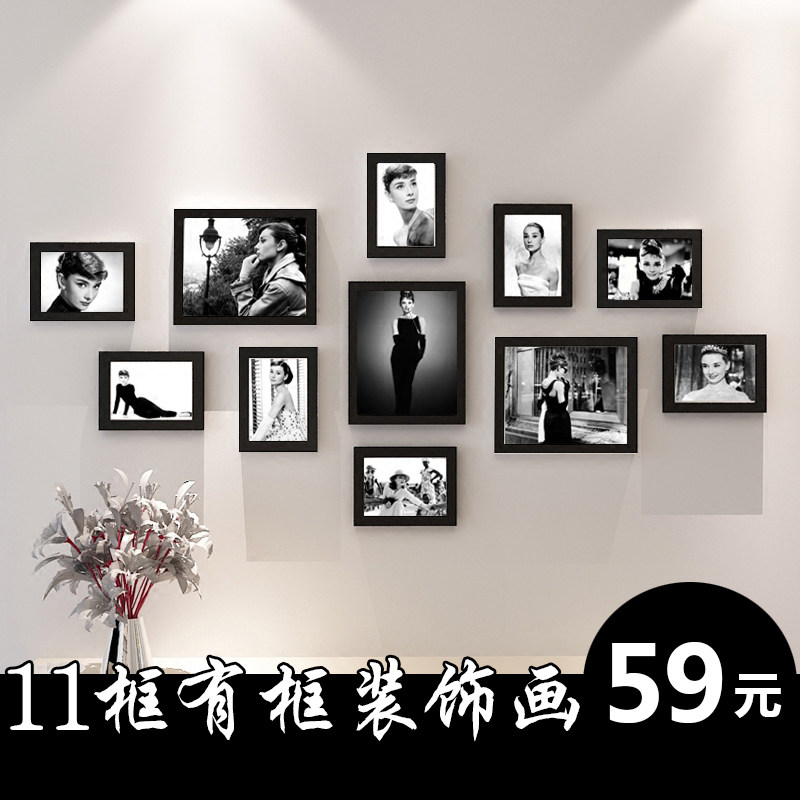 奥黛丽赫海报 墙壁画复古玛丽莲梦露装饰画明星物挂画框画