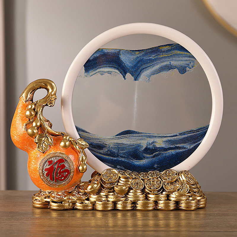 新招财鹿流沙画沙漏档客厅电视柜酒柜办公室桌面装饰品,家居饰品,装饰摆件,淘宝优惠券,粉丝福利购,淘宝优惠卷