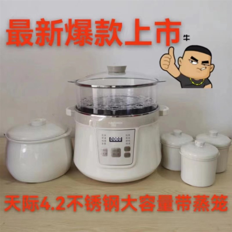 天际电炖炖锅隔水炖盅陶瓷煲汤锅电用家用燕窝全自动超大容量4.2L