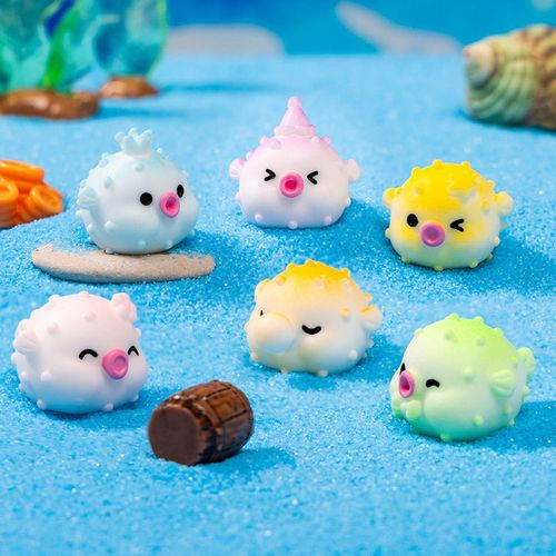 海洋爱迷你小河豚桌面装饰品卡通动物小鱼玩偶公仔物件