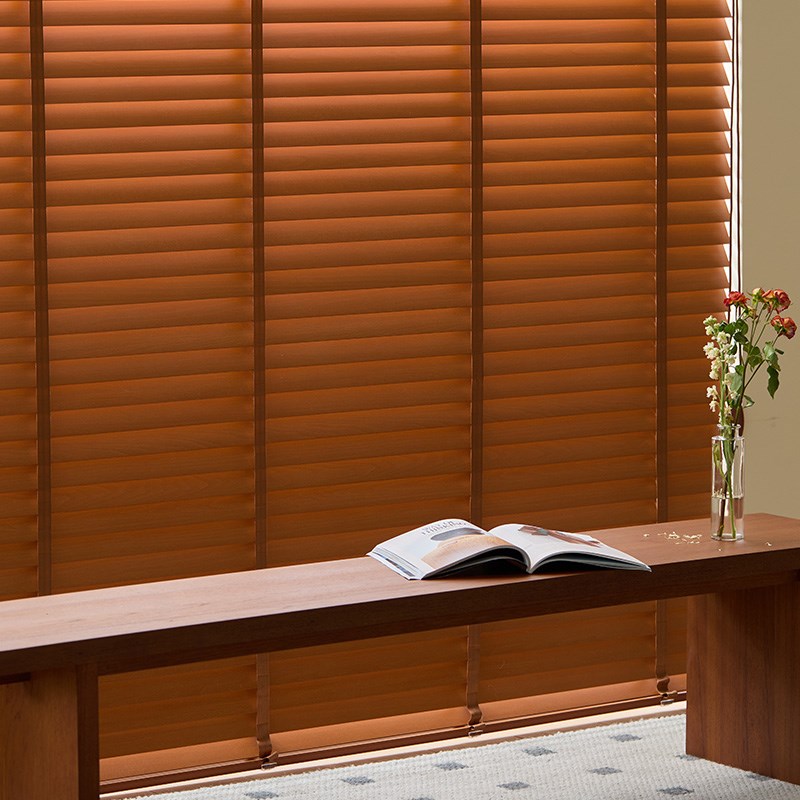木百叶窗帘电动20新款遮光升降木质卷帘客厅书房实木椴木卷拉式