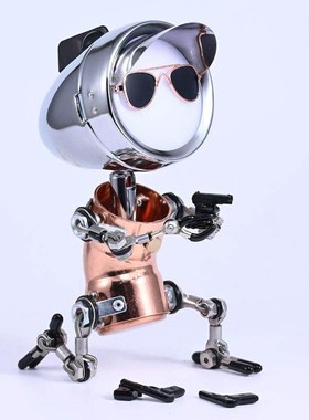 工业蒸气朋克手工机器人桌面书房客厅创意氛围夜灯男女孩礼品