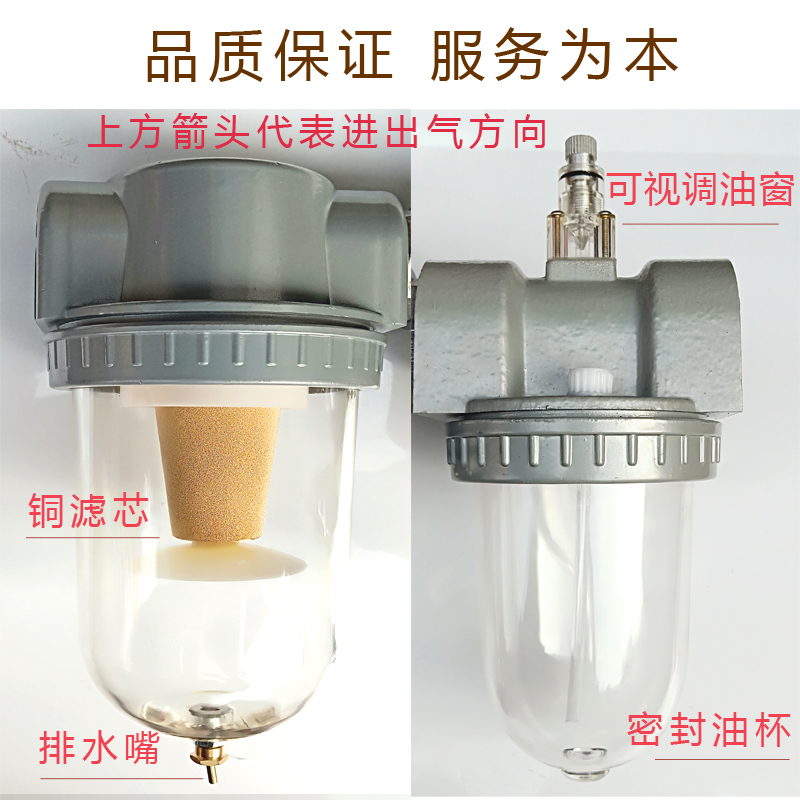 大口径大流量气动三联件DN50/DN40/DN32油水分离器法兰2寸一寸半