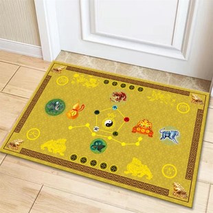22新年脚踏七星地毯红色喜庆转运聚财地垫入户门卧室阳台门垫