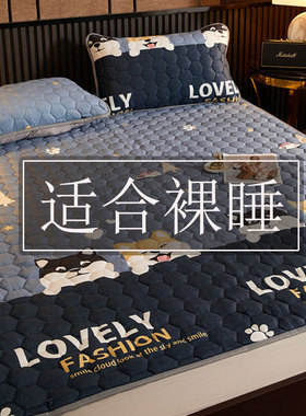 若素冬季洗床垫软垫法莱珊瑚绒加绒保暖毛毯褥子垫被防滑