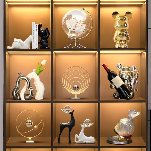 2新款酒柜装饰品现代客厅办公室展示柜装家居工艺品