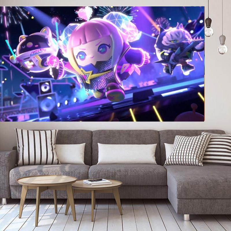 蛋仔派对海报贴纸儿童房间卧室床头装饰画墙贴壁纸自粘宿舍背景,家居饰品,软装墙贴,淘宝优惠券,粉丝福利购,淘宝优惠卷