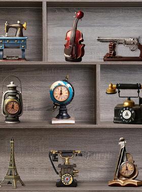 书柜家居客厅小摆件美式服装店酒柜装饰品橱窗展示柜覆古书架摆设