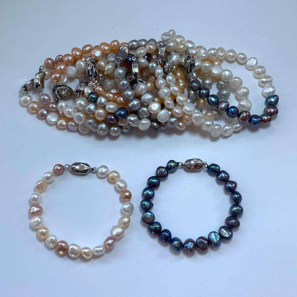 8-9mm天然白色巴洛克淡水珍珠手链异形不规则插棒扣首饰豌豆扣,珠宝/钻石/翡翠,手饰,淘宝优惠券,粉丝福利购,淘宝优惠卷