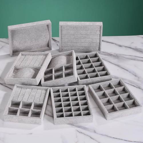 多款式冰花绒小号首饰收纳盒珠宝首饰展示盘饰品项炼戒指展示托