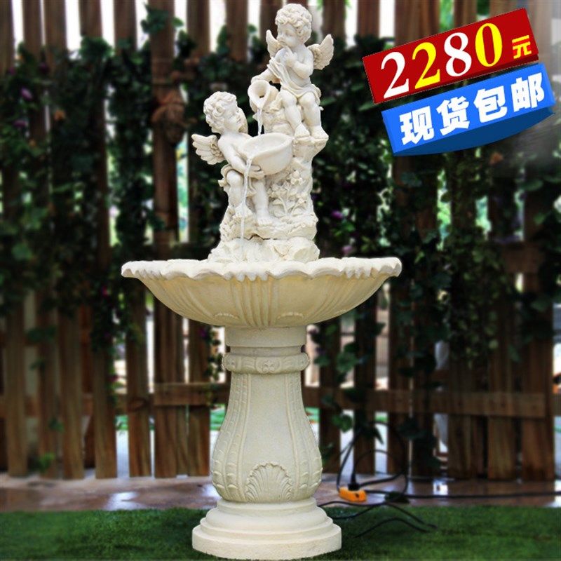 大型欧式流水喷泉客厅雕塑假山喷泉鱼池庭院水景园装饰落地