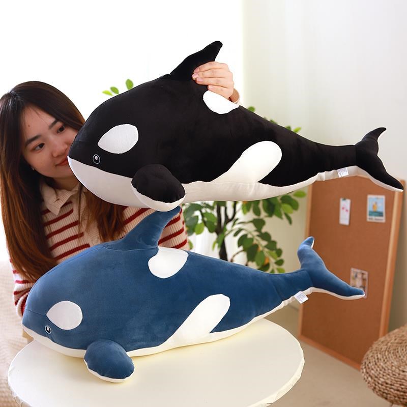卡通虎鲸毛绒黑虎鲸公仔抱枕床上玩偶男童布娃娃男生款睡觉抱