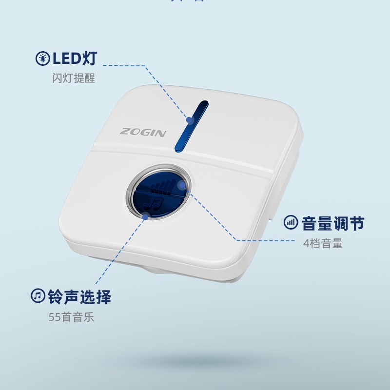 自发电无线门铃家用不用电池电子遥控门铃超远距离门铃呼叫器