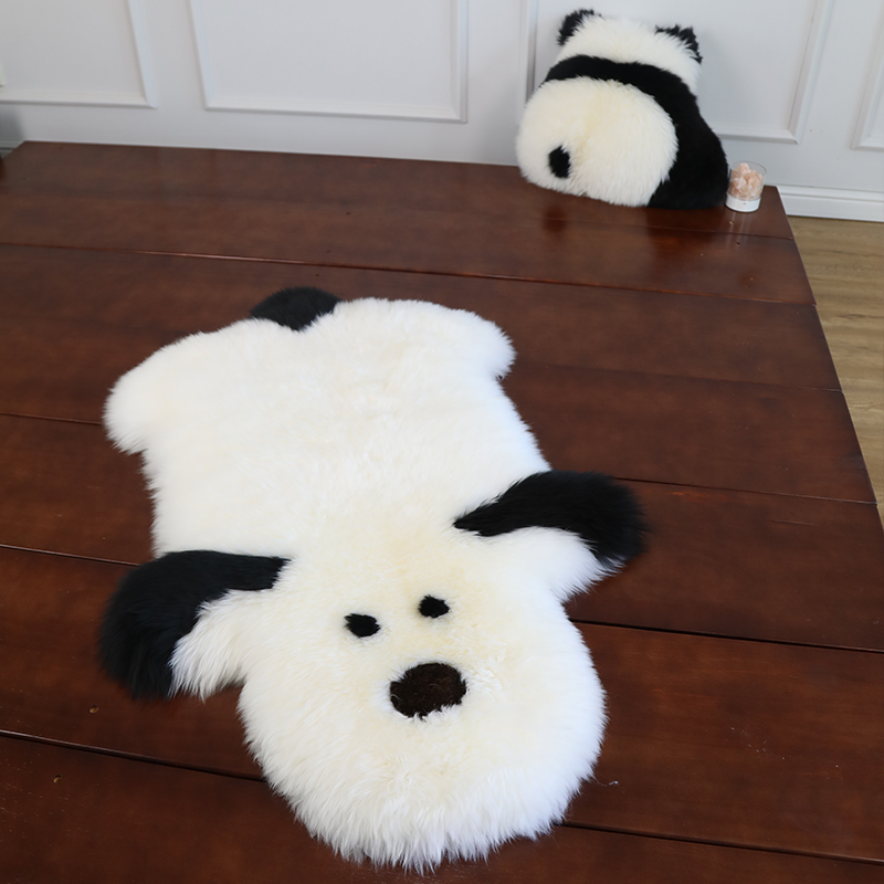 秋冬卧室地毯坐垫床边毯可爱卡通趴趴狗小地毯纯羊毛垫加厚长毛毯
