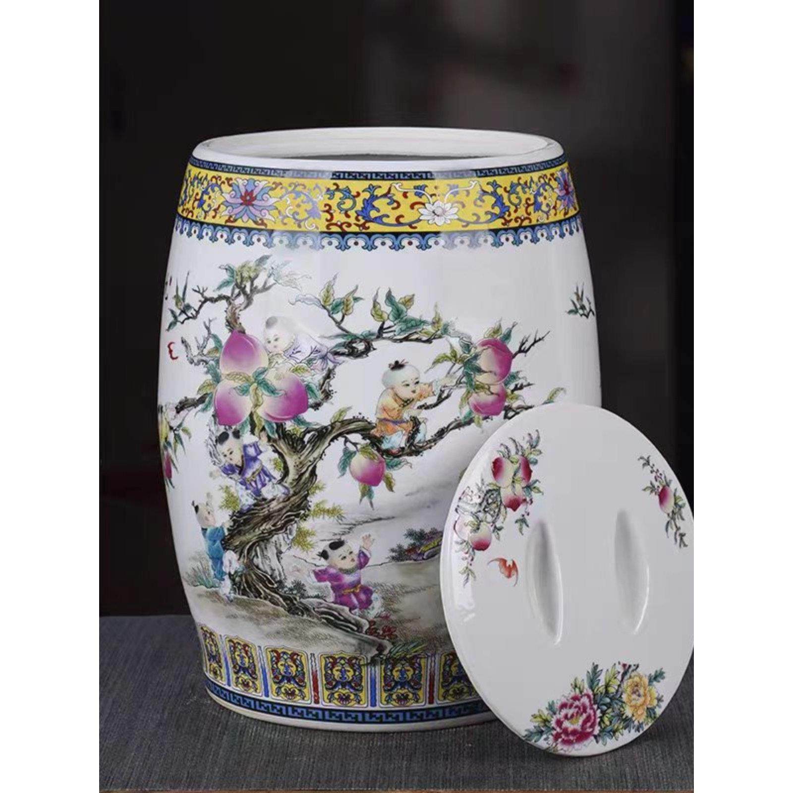 景德镇陶瓷米缸米桶水缸家用油缸面缸腌菜坛20斤50斤密封带盖防潮,厨房/烹饪用具,米桶/米缸,淘宝优惠券,粉丝福利购,淘宝优惠卷