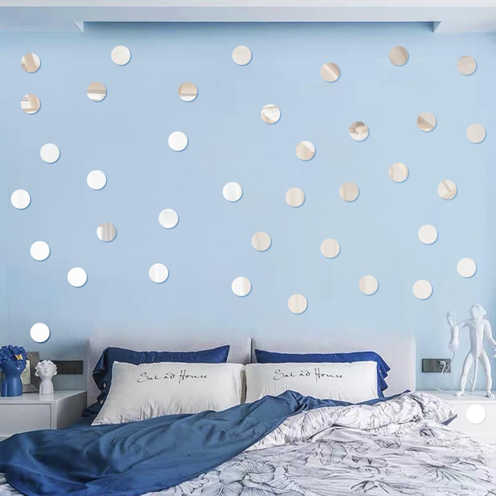 圆点镜子墙贴多规格组合装饰贴客厅卧室墙面布置不干胶创意浴室防