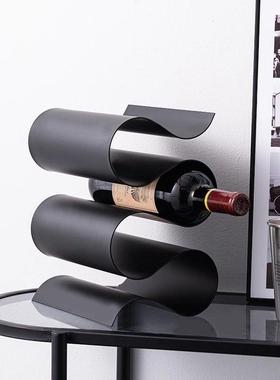 红酒架摆件轻奢高档简约现代客厅酒瓶展示架子家用大气酒柜装饰品