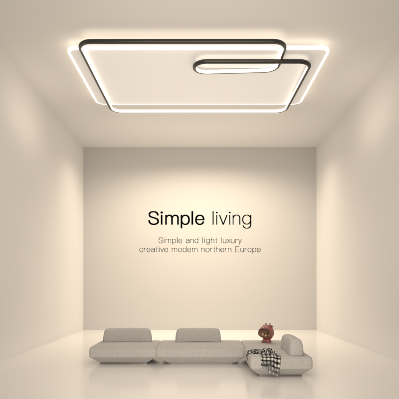 客厅吸顶灯现代简约大气智能线面灯创意全光谱极简房间灯卧室灯具