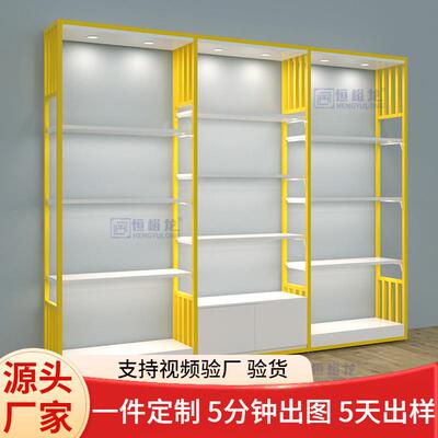 钢木结构商超展示货架包包化妆品定制储物货柜中量级多层