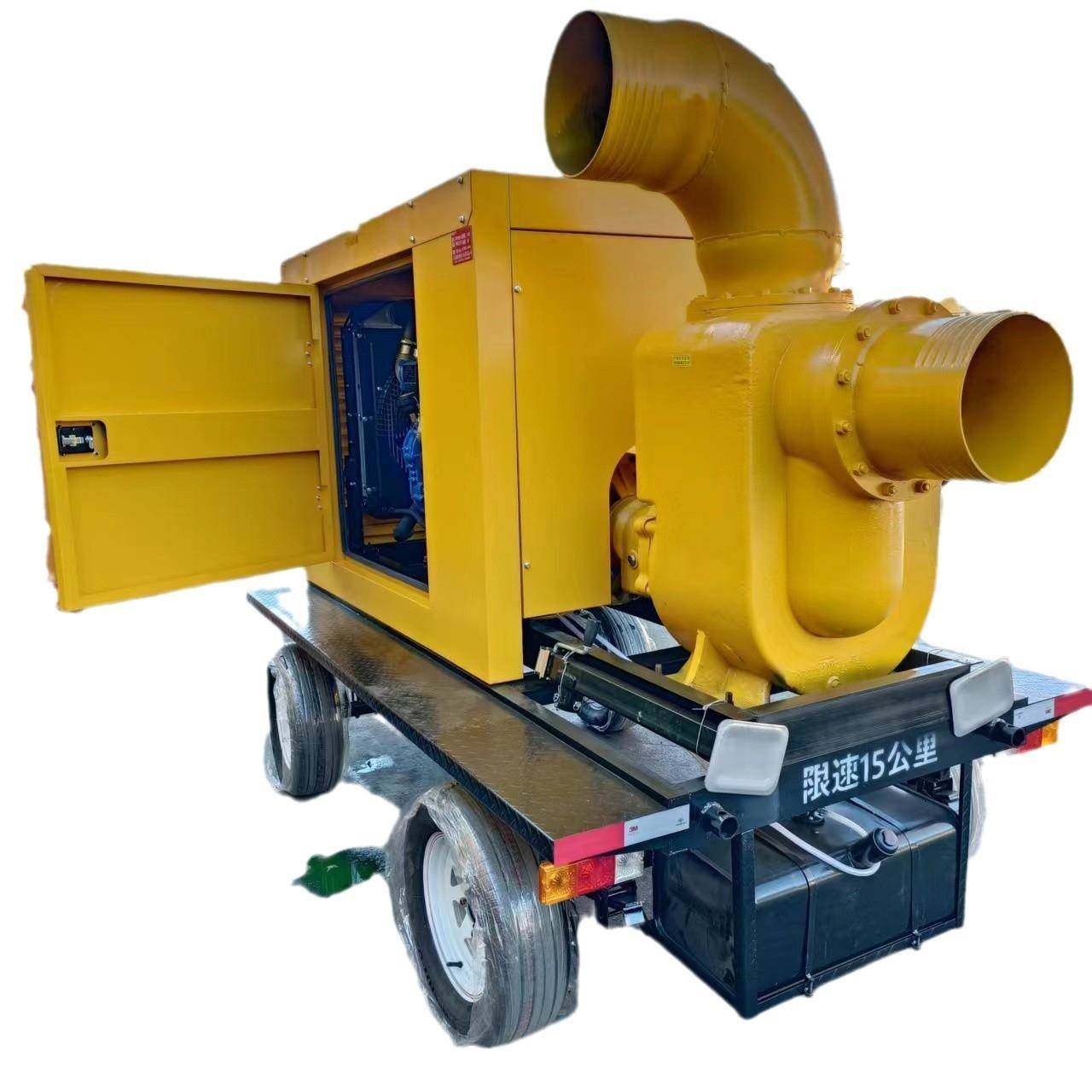 1000立方水泵机组防汛泵车大流量应急移动拖车式柴油机排污水泵