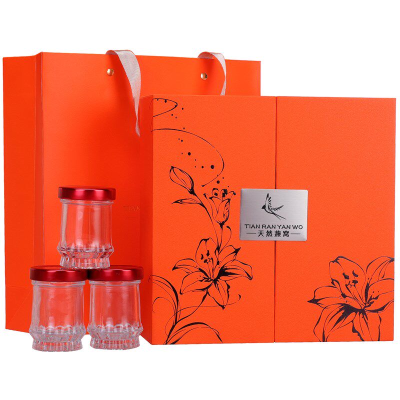 即食鲜炖燕窝包装盒50mpl75ml100ml3瓶6莲花瓶装通用礼盒纸盒定制