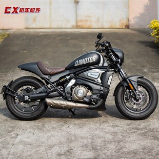 适用钱江QJ闪500S改装前倾中雁把中燕把运动风格方向把手把后视镜