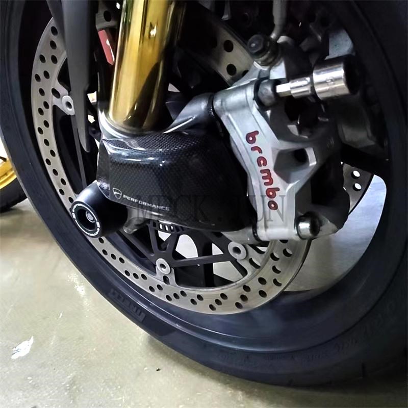 适用杜卡迪V2/V4碳纤维卡钳散热器街霸V2/V4改装前刹车导风散热器