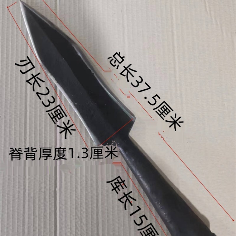 手工锻打一体枪头霸王枪武术长赵云枪樱表演枪头红缨枪矛道具未开