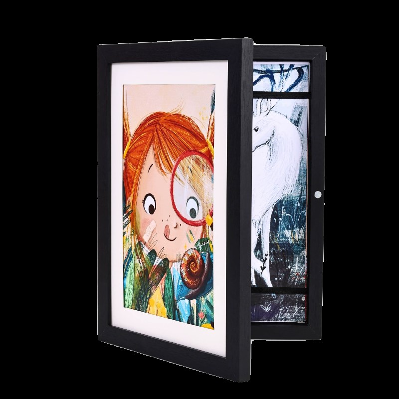 儿童画框框翻盖相框收纳装裱diy画作储存美术画夹展示框可更换