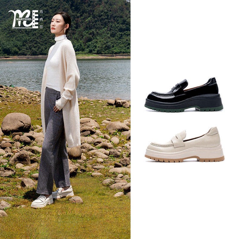 曾爆麦500+【超能小太阳】马内尔一脚蹬乐福鞋女真皮英伦皮鞋单鞋