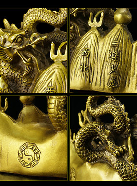 黄铜避火龙厨房在西北角乾卦火烧天门乾位男主人家居工艺品摆件