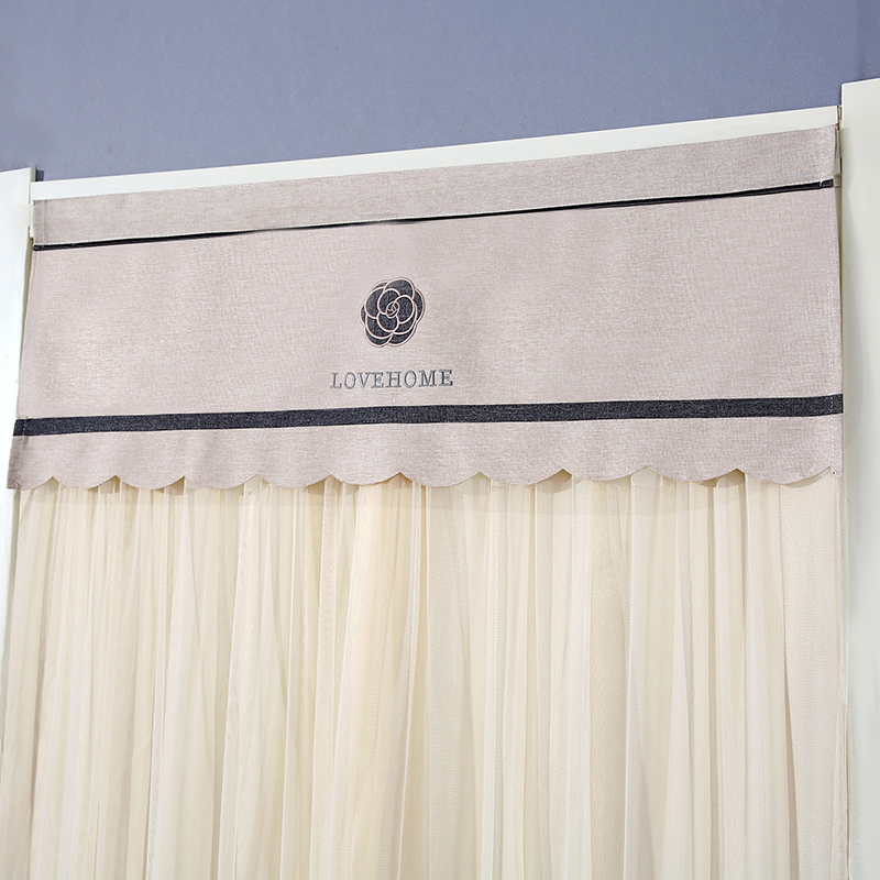 双层不透蕾丝门帘家用四季防蚊纱帘夏季隔断帘免打孔卧室纱门帘子