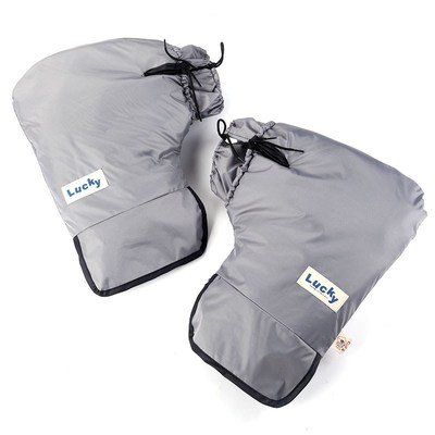 冬季电动车手套保暖踏板车防风防水骑车大小口弯梁摩托车把套男女