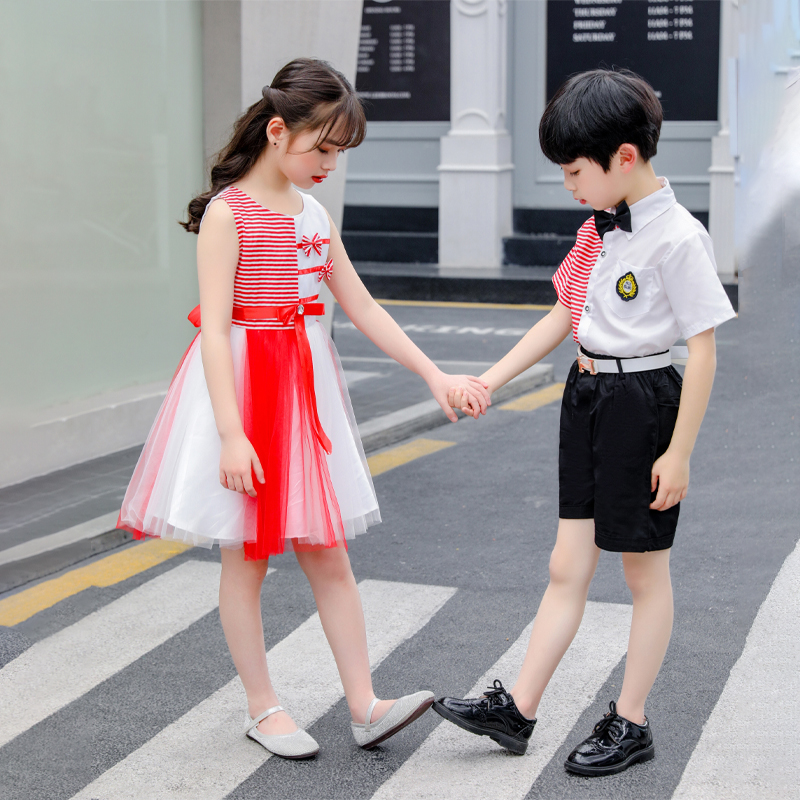 六一儿童演出服蓬蓬纱裙合唱团表演服装幼儿园舞蹈服朗诵主持礼服