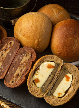 卡布罗森焙茶杏子双拼米面包夹心欧包早餐饱腹强代餐巧克力