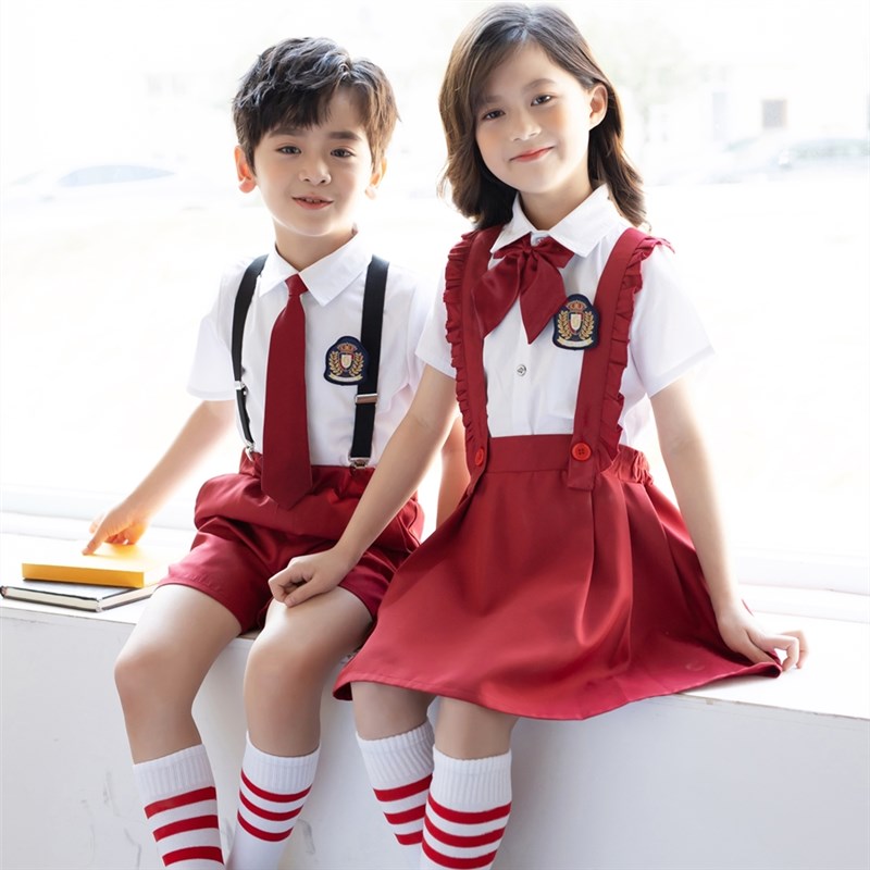 六一儿童合唱服小学生毕业照演出服女童背带裤男童朗诵合唱表演服