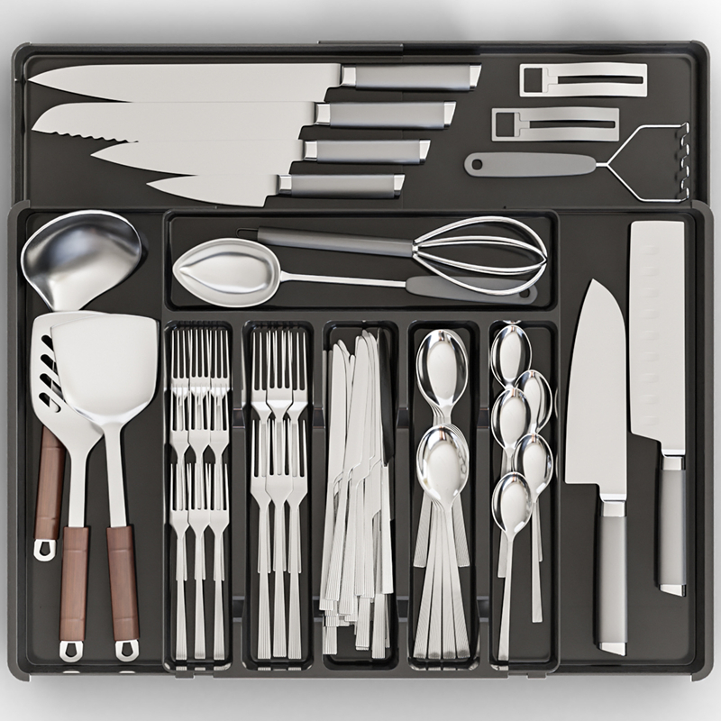 【四面伸缩】厨房抽屉收纳盒