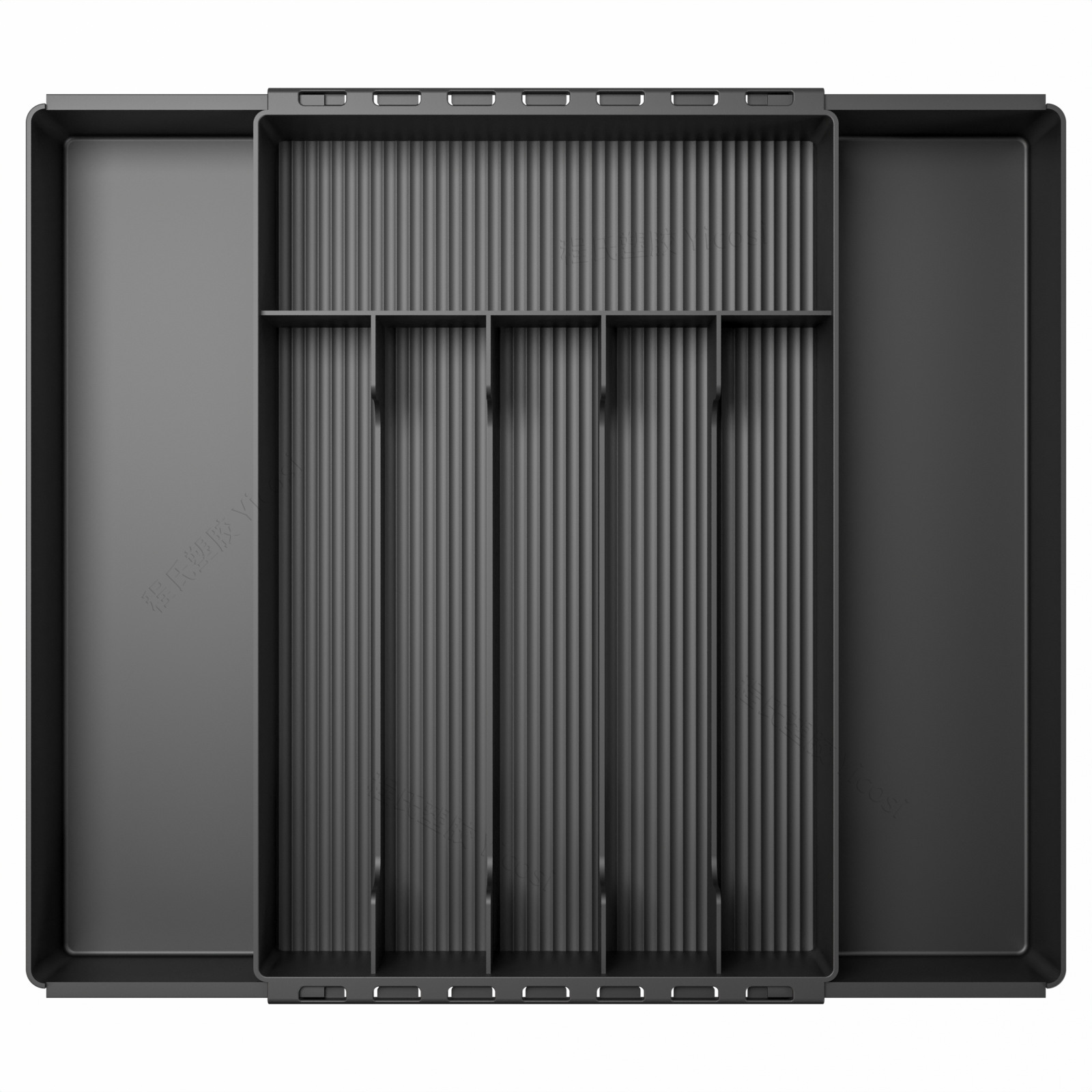 可伸缩收纳盒厨房橱柜餐具整理