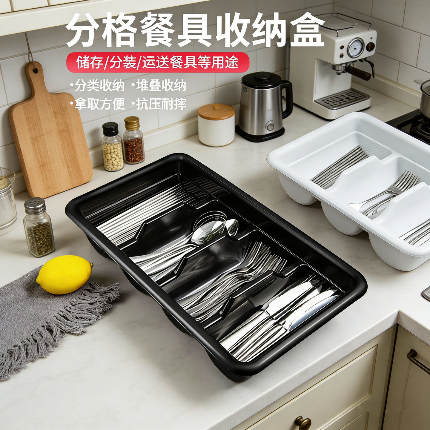 商用酒店餐具分类【四格收纳盒】